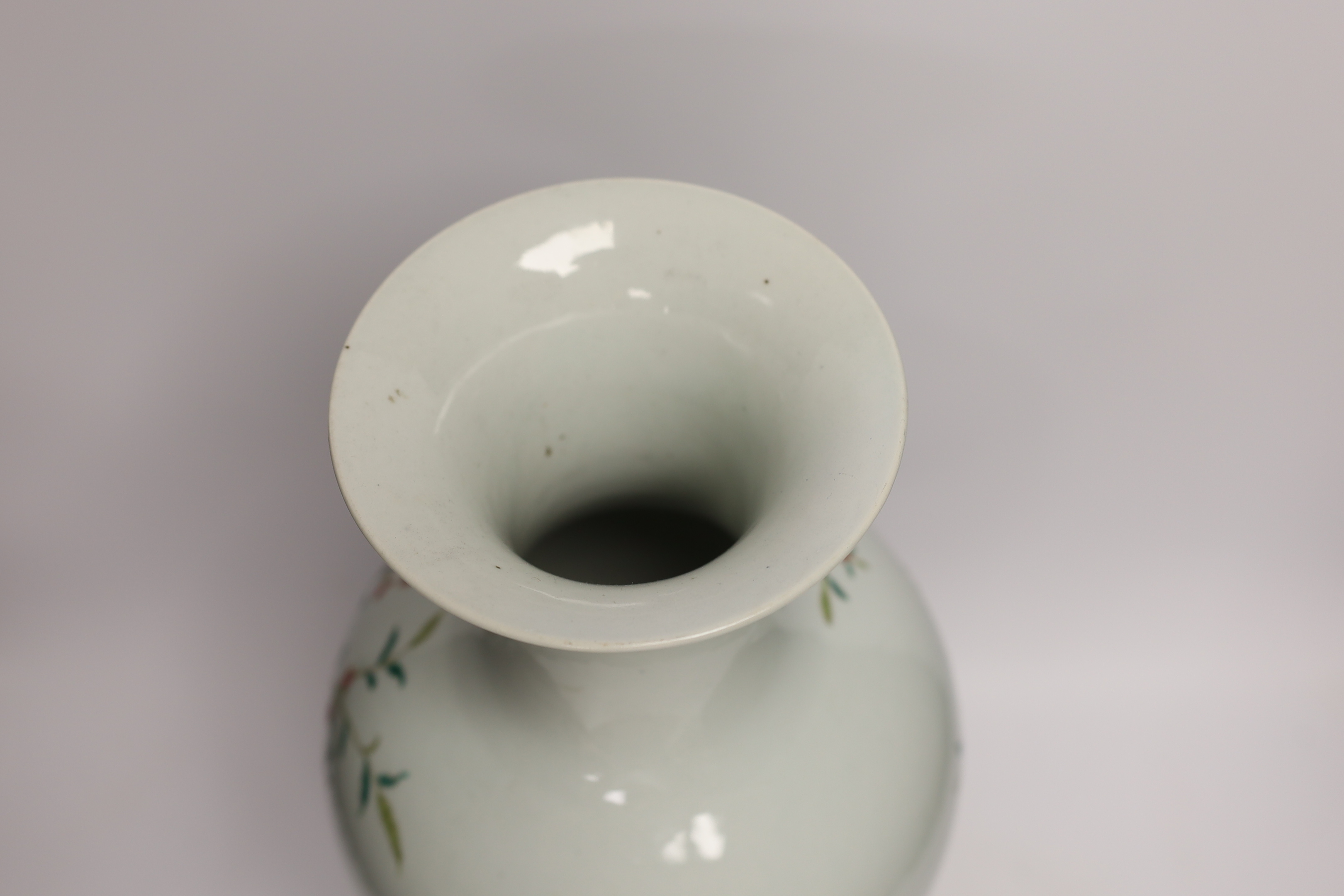 A large Chinese famille rose vase, late 19th century, neck restored, 46cm high